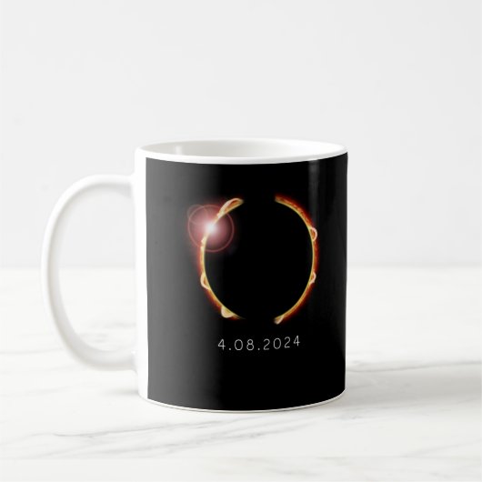 Gesamt Solar Eclipse Sun 8. April 2024 Kaffeetasse (Links)
