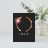 Gesamt Solar Eclipse Sun 8. April 2024 Postkarte (Stehend Vorderseite)