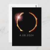 Gesamt Solar Eclipse Sun 8. April 2024 Postkarte (Vorne/Hinten)