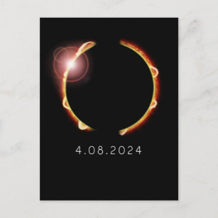 Gesamt Solar Eclipse Sun 8. April 2024 Postkarte