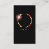 Gesamt Solar Eclipse Sun 8. April 2024 Visitenkarte (Vorderseite)