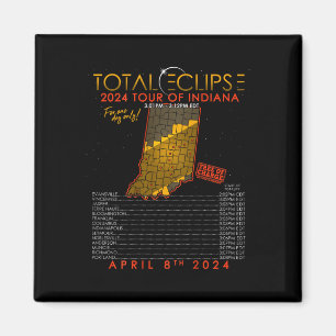 Gesamt Solar Eclipse Tour 2024 von Indiana 8. Apri Magnet