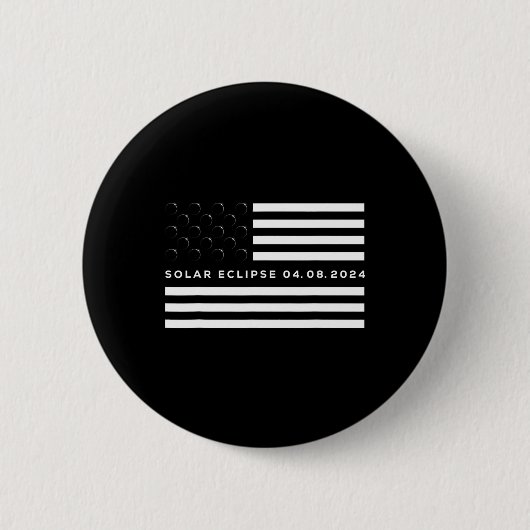 Gesamt Solar Eclipse US-amerikanische Flagge 04.08 Button (Vorderseite)