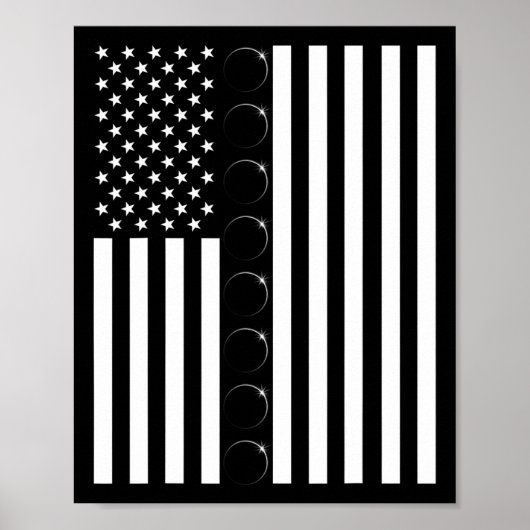Gesamt Solar Eclipse US-amerikanische Flagge 04.08 Poster (Vorne)