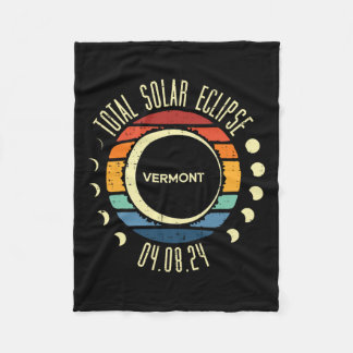 Gesamt Solar Eclipse Vermont Retro 2024 Männer Fra Fleecedecke