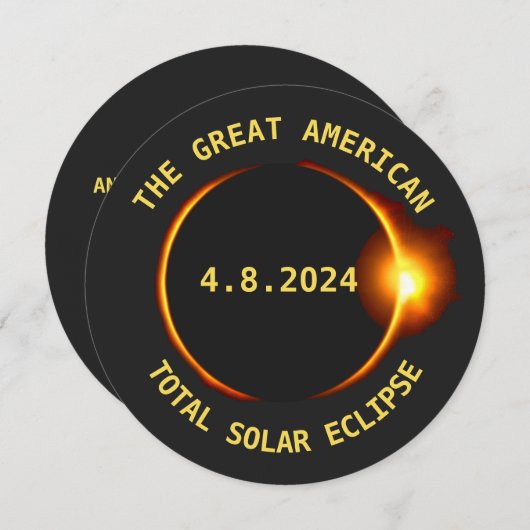 Gesamt Solar Eclipse Viewing Party 4.8.2024 USA Einladung (Vorne/Hinten)