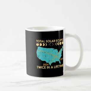 Gesamt Solar-Eclipse zweimal Lebensdauer 2017 2024 Kaffeetasse