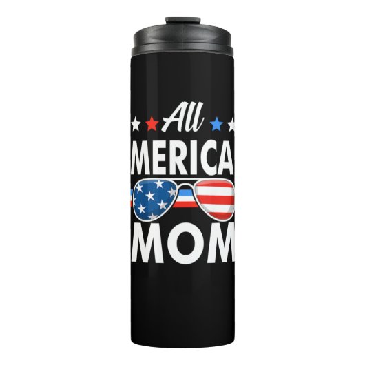 Gesamte amerikanische Mama 4. Juli Familienmatchin Thermosbecher (Vorderseite)