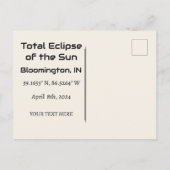 Gesamte Eclipse der benutzerdefinierten Sun-POSTCA Postkarte (Rückseite)