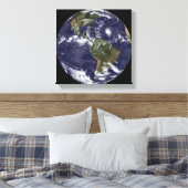 Gesamte Erde mit Nordamerika 2 Leinwanddruck (Insitu (Schlafzimmer))
