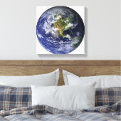 Gesamte Erde mit Nordamerika 2 Leinwanddruck (Insitu (Schlafzimmer))