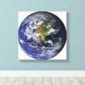 Gesamte Erde mit Nordamerika 2 Leinwanddruck (Insitu (Holzboden))
