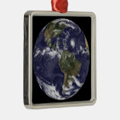 Gesamte Erde mit Nordamerika 2 Silbernes Ornament (Rechts)