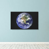 Gesamte Erde mit Nordamerika 4 Leinwanddruck (Insitu (Holzboden))