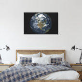Gesamte Erde mit Nordamerika 5 Leinwanddruck (Insitu (Schlafzimmer))