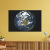 Gesamte Erde mit Nordamerika 5 Leinwanddruck (Insitu (Wohnzimmer))