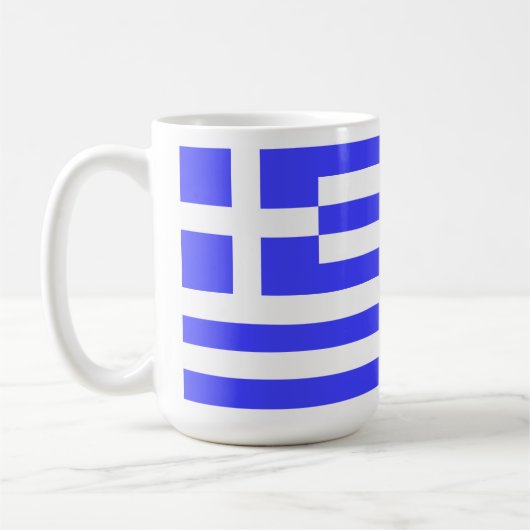 Gesamte griechische Flagge Kaffeetasse (Links)