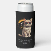 Gesamte Solar-Eclipse April 2024 Fun Cat in Brille Selters Dosenkühler (Seltzer Rückseite)