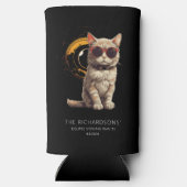 Gesamte Solar-Eclipse April 2024 Fun Cat in Brille Selters Dosenkühler (Rückseite)