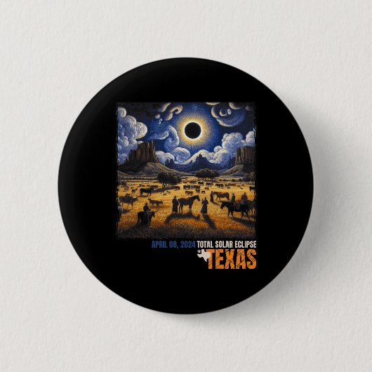 Gesamte Solar Eclipse Retro 8. April 2024 Astronom Button (Vorderseite)