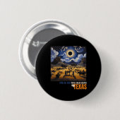 Gesamte Solar Eclipse Retro 8. April 2024 Astronom Button (Vorne & Hinten)