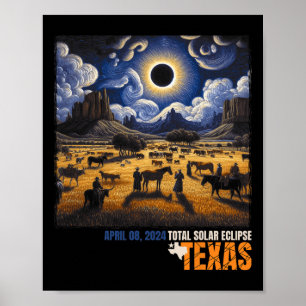 Gesamte Solar Eclipse Retro 8. April 2024 Astronom Poster