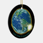 Gesamte solare Eclipse 2024 heilige Geometrie Keramik Ornament (Rechts)