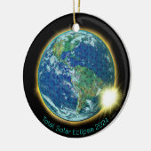 Gesamte solare Eclipse 2024 heilige Geometrie Keramik Ornament (Links)