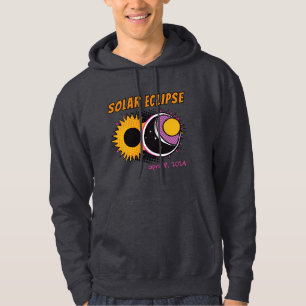 Gesamte Sonnenfinsternis 2024 Pop Art Design Hoodie
