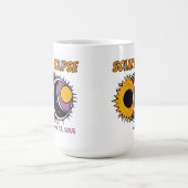 Gesamte Sonnenfinsternis 2025 Pop Art Design Kaffeetasse (Mittel)