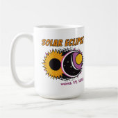 Gesamte Sonnenfinsternis 2025 Pop Art Design Kaffeetasse (Links)