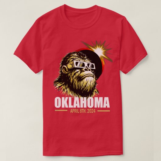 Gesamte Sonnenfinsternis Oklahoma 2024 T-Shirt (Design vorne)