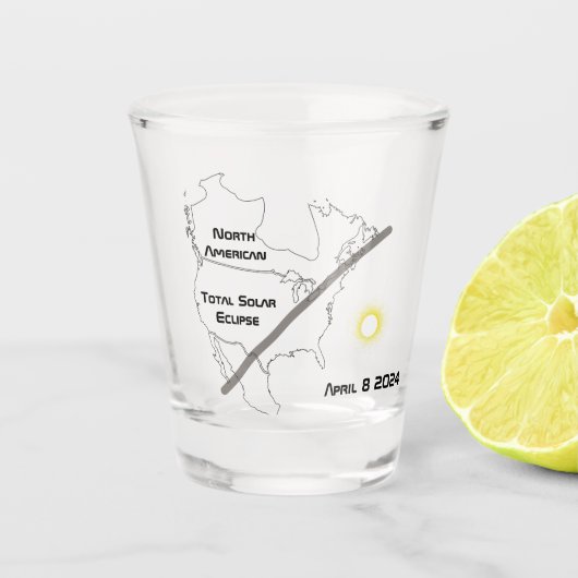 Gesamte Sonnenfinsternis Schnapsglas (Vorderseite)