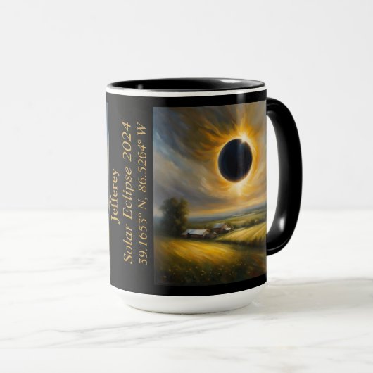 Gesamter Eclipse des Sun-GPS-Koordinatennamens Tasse (VorderseiteRechts)