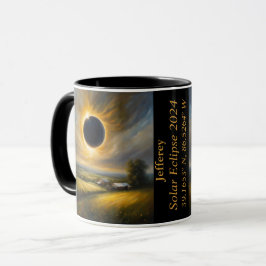Gesamter Eclipse des Sun-GPS-Koordinatennamens Tasse