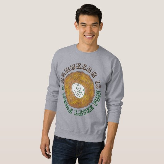 Gesamter Latke (Lotta) Spaß Ugly Hanukkah Sweater Sweatshirt (Vorne ganz)