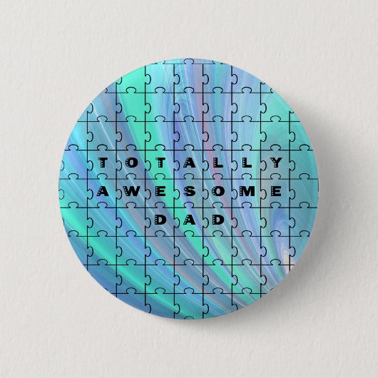Gesamter Phantastischer Vater Puzzle Blue Button (Vorderseite)