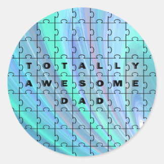 Gesamter Phantastischer Vater Puzzle Blue Runder Aufkleber