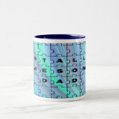 Gesamter Phantastischer Vater Puzzle Blue Zweifarbige Tasse (Mittel)