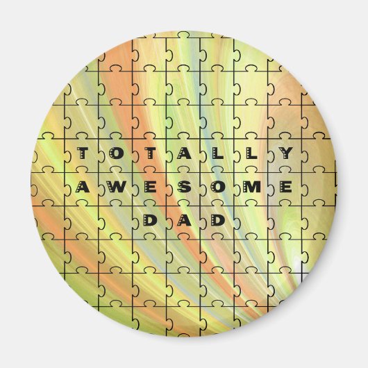 Gesamter Phantastischer Vater Puzzle Gelb/braun Magnet (Vorne)