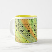 Gesamter Phantastischer Vater Puzzle Gelb/braun Zweifarbige Tasse (Vorderseite Links)