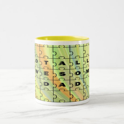 Gesamter Phantastischer Vater Puzzle Gelb/braun Zweifarbige Tasse (Mittel)