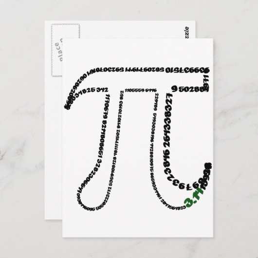 Gesamter Pi-Tag Postkarte (Vorne/Hinten)