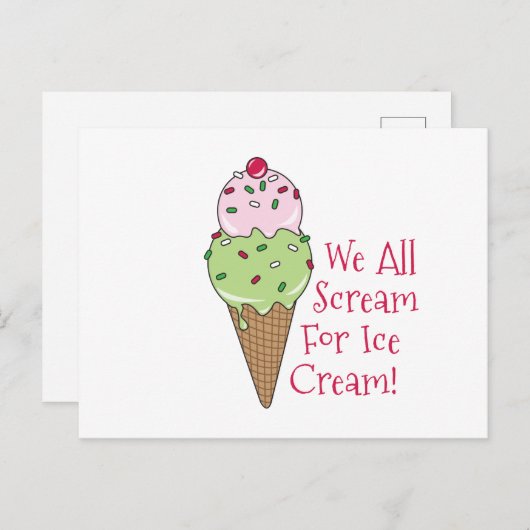 Gesamter Schrei für Eiscreme Postkarte (Vorne/Hinten)