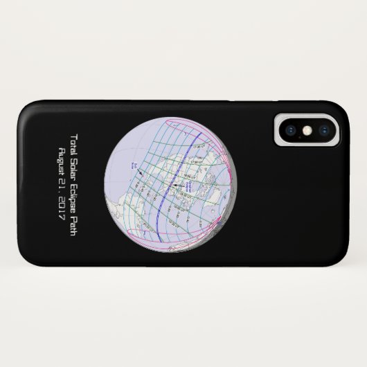 Gesamter Solar-Eclipse 2017 Globaler Pfad Case-Mate iPhone Hülle (Rückseite (Horizontal))