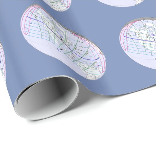 Gesamter Solar-Eclipse 2017 Globaler Pfad Geschenkpapier (Rolleneckpunkt)