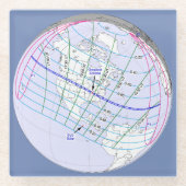 Gesamter Solar-Eclipse 2017 Globaler Pfad Glasuntersetzer (Vorderseite)