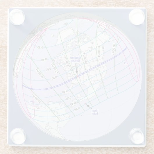 Gesamter Solar-Eclipse 2017 Globaler Pfad Glasuntersetzer (Rückseite)