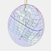 Gesamter Solar-Eclipse 2017 Globaler Pfad Keramik Ornament (Links)