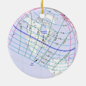 Gesamter Solar-Eclipse 2017 Globaler Pfad Keramik Ornament (Hinten)